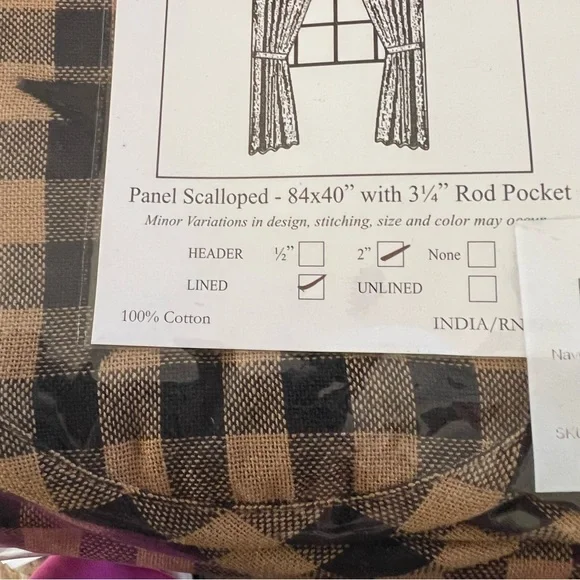 2 Sets of Primitive Home Decor Scalloped Drapery Panels - Picture 3 of 4